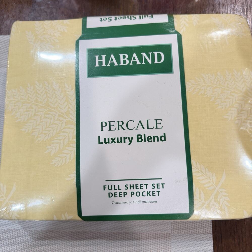 Haband Percale Luxury Blend Full Sheet Set Deep Pocket Yellow Vintage